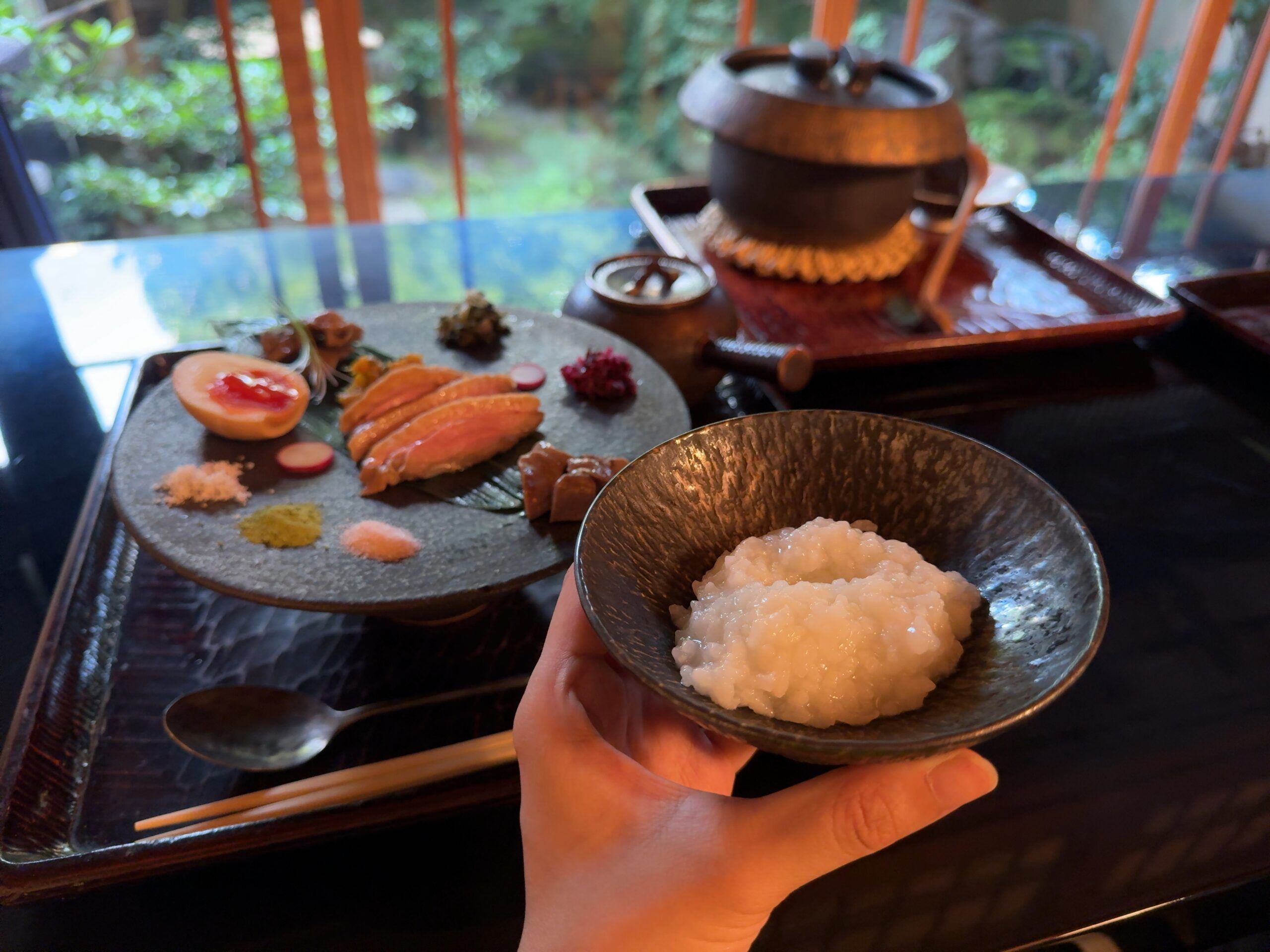京都「麓寿庵」の鴨粥の写真